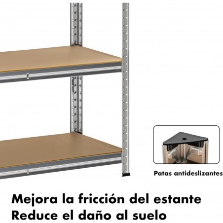 Estantería Metálica Almacenaje 2X Unidades de Acero Galvanizado + 5 Baldas MDF, 180 x 90 x 40cm, Modular, Baldas, Garaje