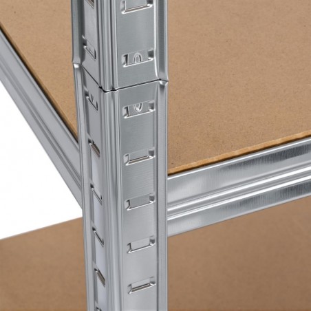 Estantería Metálica Almacenaje 2X Unidades de Acero Galvanizado + 5 Baldas MDF, 180 x 90 x 40cm, Modular, Baldas, Garaje
