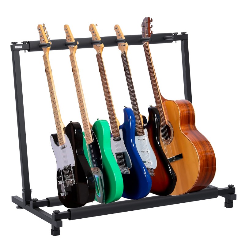 Soporte Guitarra de suelo para 5 instrumentos | Rack plegable universal para guitarra eléctrica, acústica o bajo