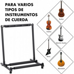 Soporte Guitarra de suelo para 5 instrumentos | Rack plegable universal para guitarra eléctrica, acústica o bajo