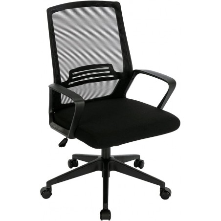 Silla de Oficina o Escritorio ergonómica con Ruedas giratorias y Soporte Lumbar. Respaldo de Malla Transpirable Max 150k