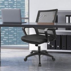 Silla de Oficina o Escritorio ergonómica con Ruedas giratorias y Soporte Lumbar. Respaldo de Malla Transpirable Max 150k