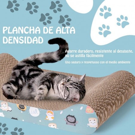 Rascador para Gatos. Tabla cartón para rascar. Tipo Alfombra. Sirve como Cama. Evita Que rasguen Muebles y sofás. Diseño