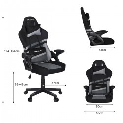 Silla Gamer Gaming Profesional, Ergonómica, de Tela Transpirable y Antimanchas, Reposabrazos Abatibles. para Adultos.
