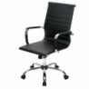Silla de Oficina o escritorio Negra de Diseño Moderno y elegante - Ergonomica y Reclinable - de Piel Cuero Sintetico