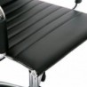 Silla de Oficina o escritorio Negra de Diseño Moderno y elegante - Ergonomica y Reclinable - de Piel Cuero Sintetico