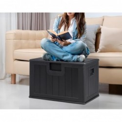 Baúl exterior almacenaje de resina impermeable multiusos | Arcón de jardín resistente a la intemperie | Almacenamiento