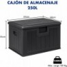 Baúl exterior almacenaje de resina impermeable multiusos | Arcón de jardín resistente a la intemperie | Almacenamiento