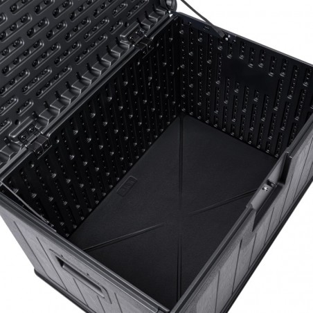 Baúl Exterior de Resina Impermeable 205-450L | Arcón de Jardín Resistente a la Intemperie con Tapa y Asa