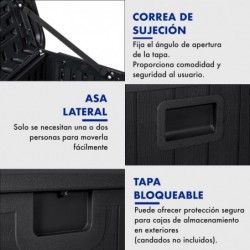 Baúl exterior almacenaje de resina impermeable multiusos | Arcón de jardín resistente a la intemperie | Almacenamiento