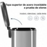 Cubo de Basura para la Cocina, 50 L, Cubo de Pedal de Acero con Tapa, Cierre Suave, Acero Inoxidable.
