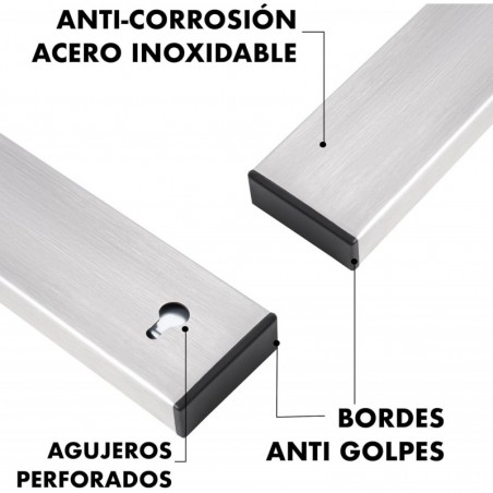 Barra Magnética para Cuchillos de Acero Inoxidable 30cm o 40cm | Soporte Cuchillero con Adhesivo 3M y Tornillos