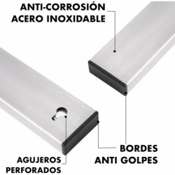 Barra Magnética para Cuchillos de Acero Inoxidable 30cm o 40cm | Soporte Cuchillero con Adhesivo 3M y Tornillos