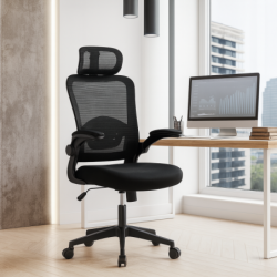 Silla de Oficina Ergonómica, de Escritorio, Ejecutiva, Giratoria con Ruedas, de Juegos, Malla Transpirable, Reposabrazos