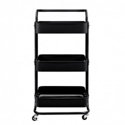 Carro De Cocina Metalico con Ruedas. Carrito Auxiliar Multiuso.3 Cajones de Almacenamiento. 85x43x37cm. Salón, oficina.