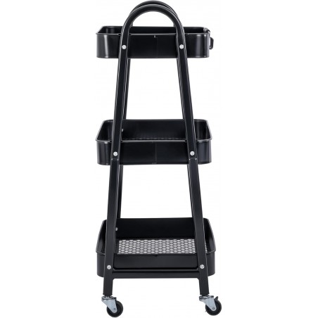 Carro de Cocina Metálico con Ruedas. Carrito Auxiliar Multiuso. 3 Cajones de Almacenamiento. Cocina, Salón, Oficina