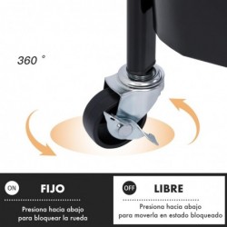 Carro de Cocina Metálico con Ruedas. Carrito Auxiliar Multiuso. 3 Cajones de Almacenamiento. Cocina, Salón, Oficina