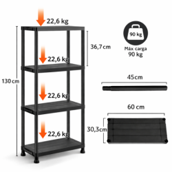 ESTANTERIAS PLASTICO AM-PSR04-Black