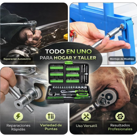 T-LoVendo Maletin de Herramientas juego 130 pcs piezas Caja Maleta para Taller Carraca Llaves Vaso Pequeña Portátil¡