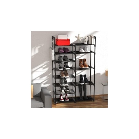 Zapatero Estrecho de 5 Niveles con Ganchos - Organizador de Zapatos y Botas para Recibidor 89x31x59 cm