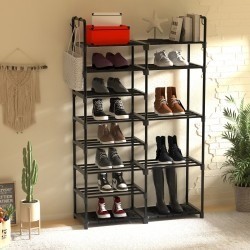 Zapatero Estrecho de 5 Niveles con Ganchos - Organizador de Zapatos y Botas para Recibidor 89x31x59 cm