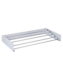 Tendedero de Pared Plegable Extensible Retráctil - Barra de Secado con 5 Tubos de Aluminio y Capacidad 30 kg 80cm -100cm