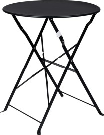 Set de Mesa y 2 Sillas Plegables para Jardín y Terraza - Muebles de Exterior en Metal y Madera Estilo Retro