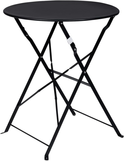 Set de Mesa y 2 Sillas Plegables para Jardín y Terraza - Muebles de Exterior en Metal y Madera Estilo Retro