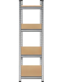 Estantería Metálica Almacenaje de Acero Galvanizado + 4 Baldas MDF, 140x70x30 cm, Modular, Baldas Ajustables, trastero