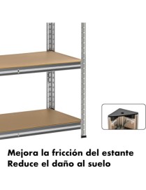 Estantería Metálica Almacenaje de Acero Galvanizado + 4 Baldas MDF, 140x70x30 cm, Modular, Baldas Ajustables, trastero