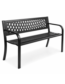 Banco de Jardín Exterior de Metal 2-3 Plazas | Asiento de Acero Resistente | Ideal para Terraza, Patio, Porche o Balcón