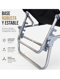 Pack 2 Tumbonas Plegables con Parasol Ajustable - Sillas de Playa y Piscina Reclinables en Textilene y Aluminio