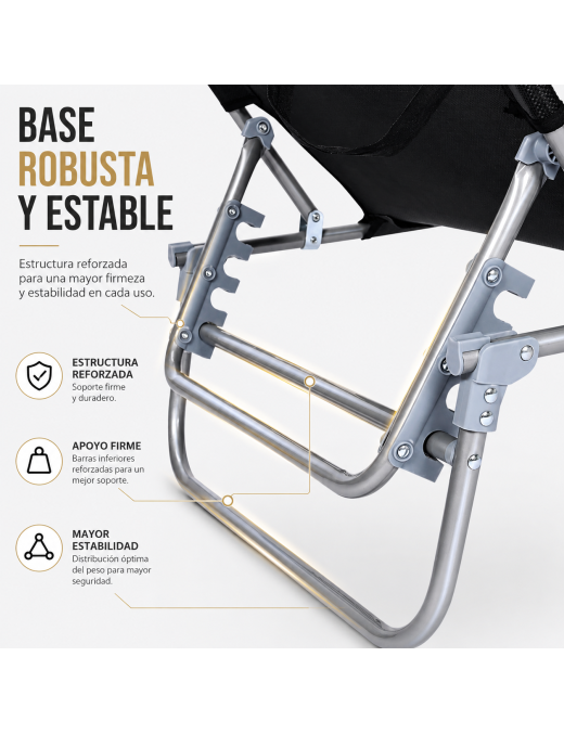Pack 2 Tumbonas Plegables con Parasol Ajustable - Sillas de Playa y Piscina Reclinables en Textilene y Aluminio