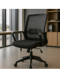 Silla de Oficina Ergonómica Giratoria con Soporte Lumbar Ajustable y Malla Transpirable - Altura Regulable