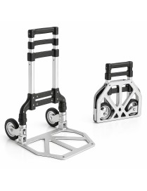 Carretilla de Mano Portátil Plegable y Extensible con Ruedas - Carro de Transporte Aluminio Ligero con Cuerdas de Goma