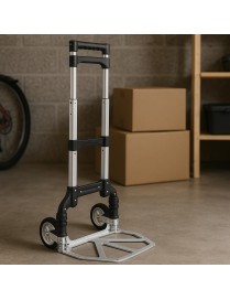 Carretilla de Mano Portátil Plegable y Extensible con Ruedas - Carro de Transporte Aluminio Ligero con Cuerdas de Goma