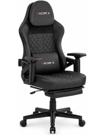 Silla Gaming Racer X T-Lovendo Ergonómica Reclinable con Reposapiés y Cojines Lumbar y Cervical