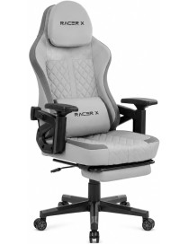 Silla Gaming Racer X T-Lovendo Ergonómica Reclinable con Reposapiés y Cojines Lumbar y Cervical