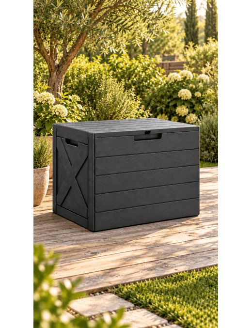 Baúl Exterior T-Lovendo AM-CBS10 100 L Impermeable con Efecto Madera