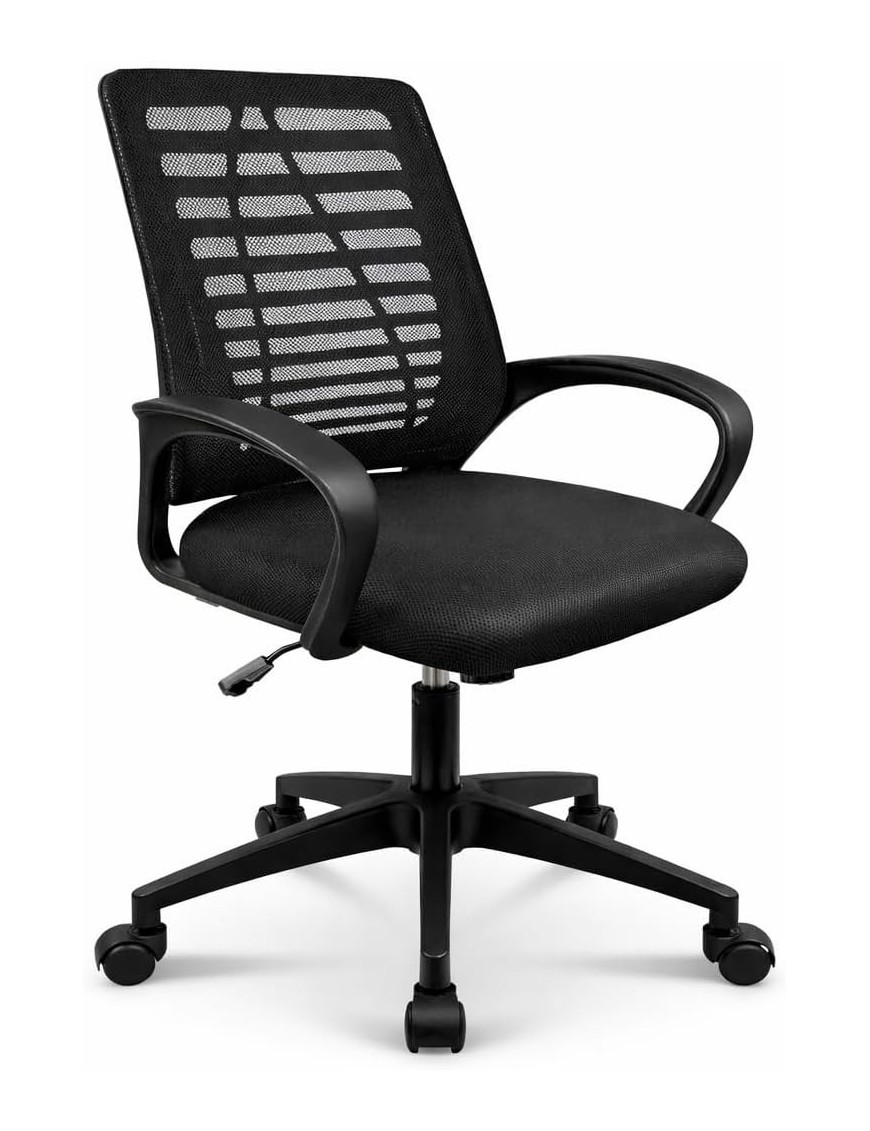 Silla Oficina Ergonómica T-LOVENDO con Soporte Lumbar y Respaldo Malla Transpirable - Altura Regulable con Ruedas