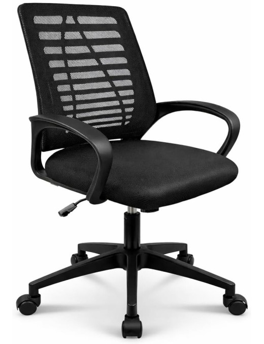 Silla Oficina Ergonómica T-LOVENDO con Soporte Lumbar y Respaldo Malla Transpirable - Altura Regulable con Ruedas