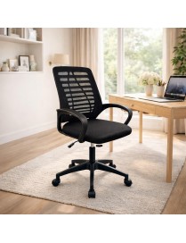 Silla Oficina Ergonómica T-LOVENDO con Soporte Lumbar y Respaldo Malla Transpirable - Altura Regulable con Ruedas