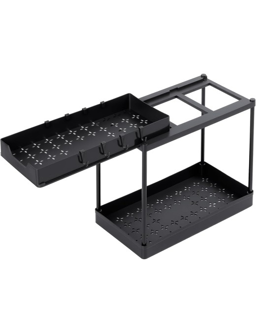 Pack 2 Estantes Organizadores T-Lovendo para Bajo Fregadero y Armario de Cocina con Ganchos
