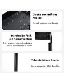 Pack 2 Estantes Organizadores T-Lovendo para Bajo Fregadero y Armario de Cocina con Ganchos