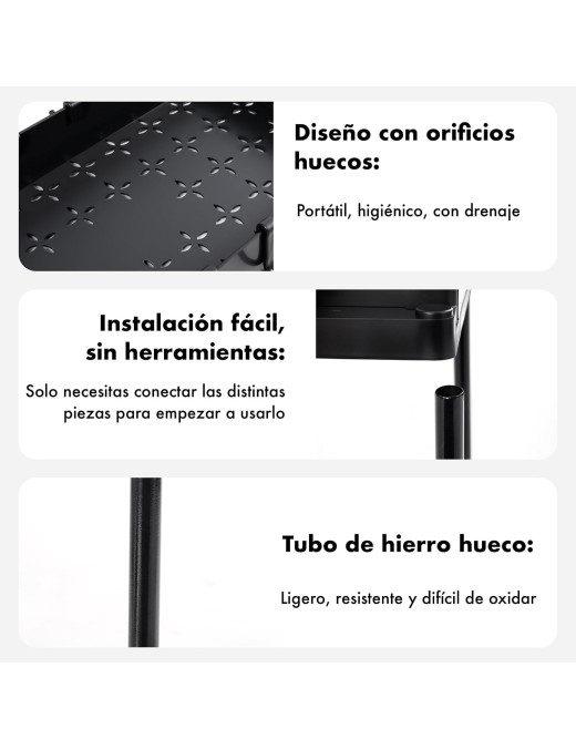 Pack 2 Estantes Organizadores T-Lovendo para Bajo Fregadero y Armario de Cocina con Ganchos